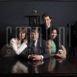 16-06-2004 Martijn Lusink / Touriya Haoud    Oger Lusink, Martijn Lusink, Touriya Haoud and Coco de Meyere at office in Amterdam, June 16, 2004.

[keywords]Posed, Eyecontact[/keywords]